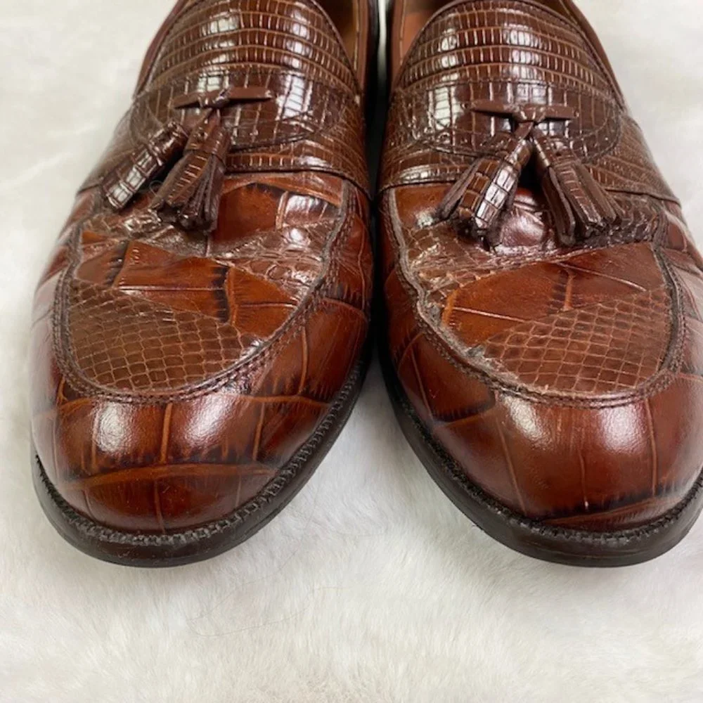 Stacy Adams Genuine Snake Skin & Leather Loafers, size‎ 10.5